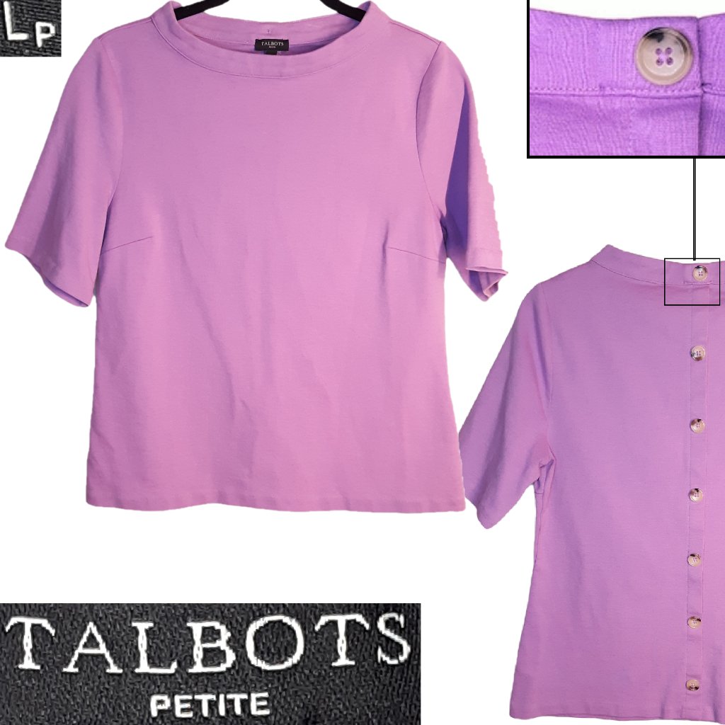 Lavender Button Back Tee